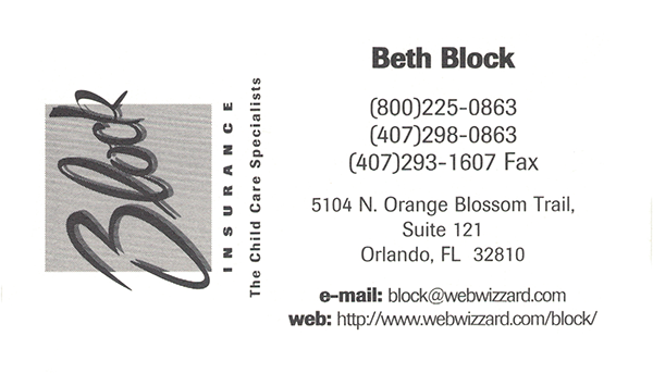 Block Insurance Business Card - Mark Woodson