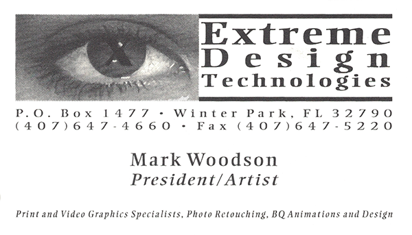 Extreme Design Technologies business card